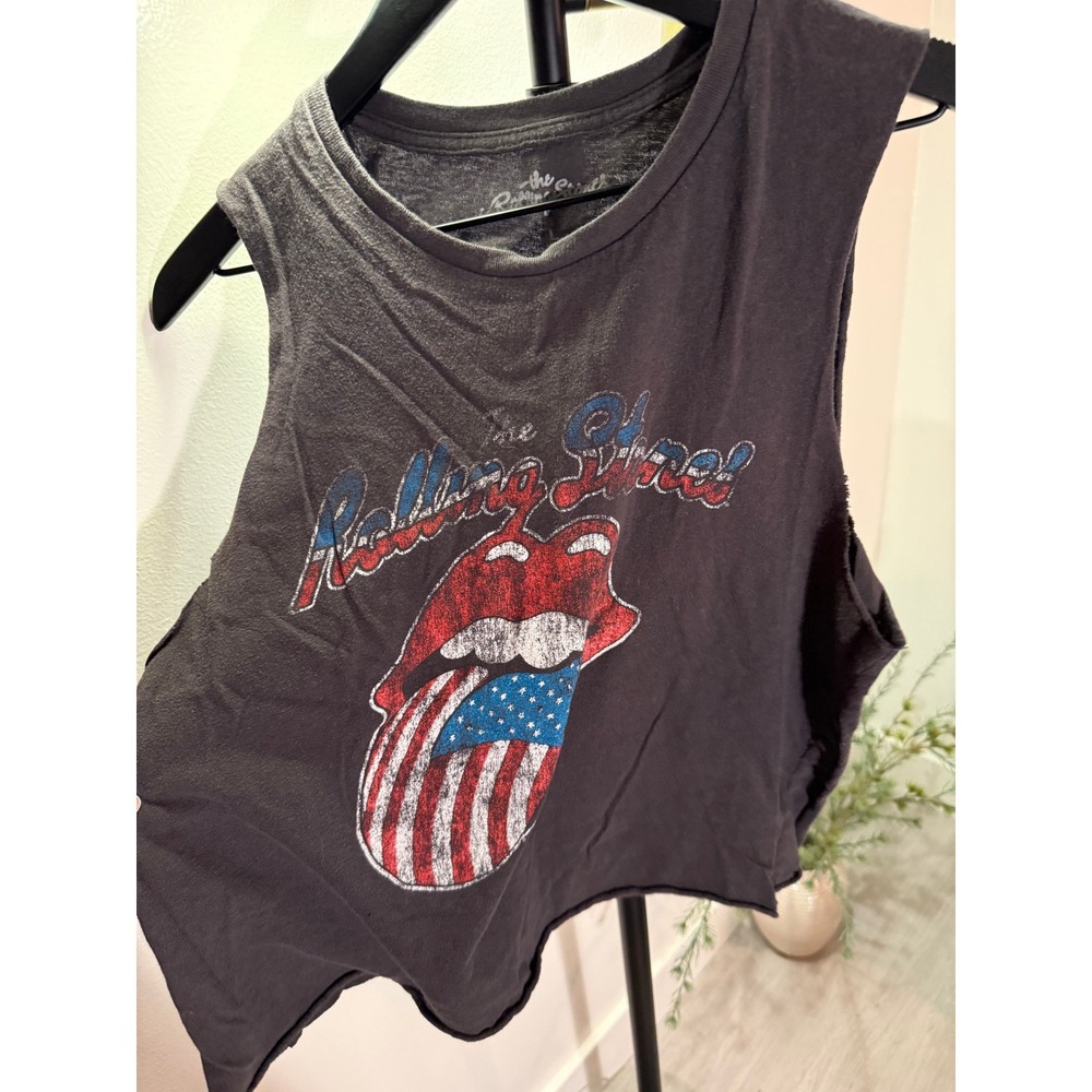 Rolling Stones tank muscle tee crop rock and roll grunge music collectors tee lg